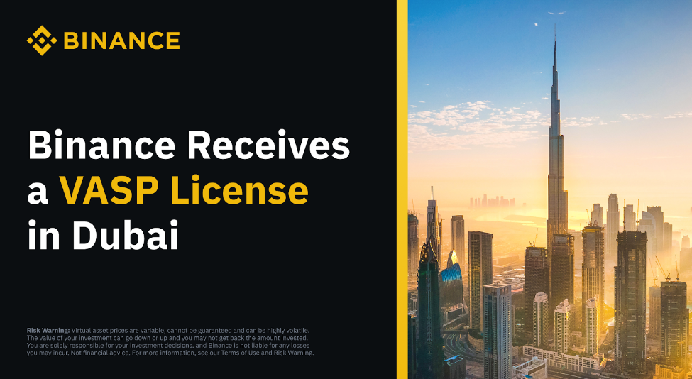 Binance otrzymuje licencję VASP w Dubaju